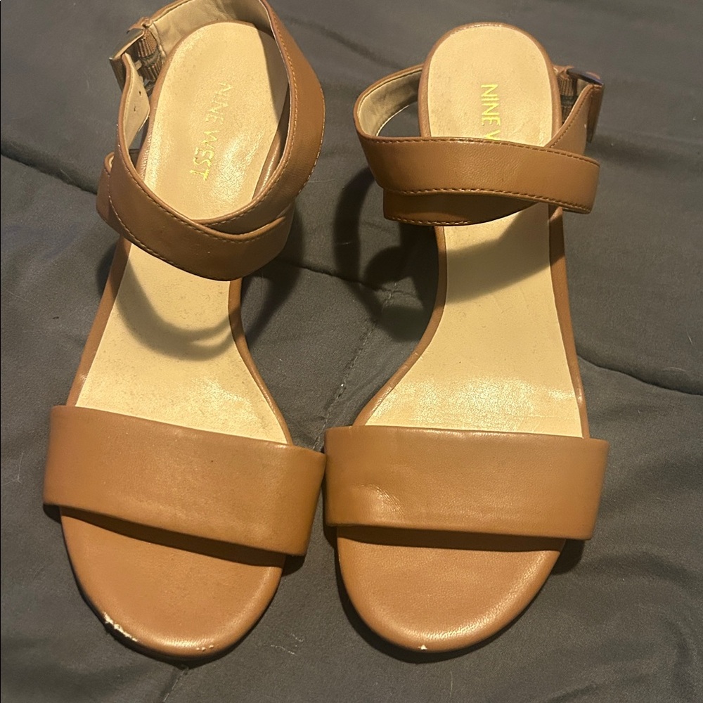 Nine West Brown Strappy Sandals